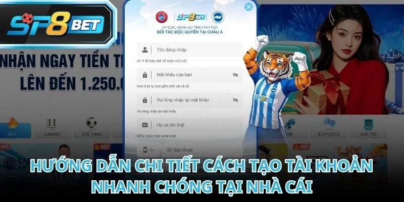 Truy cập đường link chính thức từ nhà cái để đăng ký SP8BET thành công